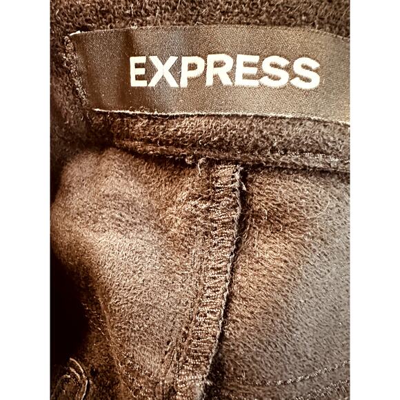 Express Black Faux Leather Stretch Ankle Leggings Hi Rise Pants Jeans Size 0P - Picture 3 of 5